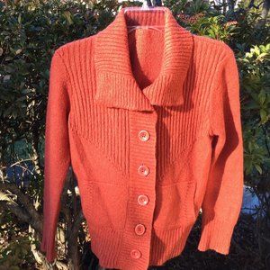 Sweaterworks Solid Orange Cardigan